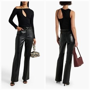 Nicholas Vegan Leather Belted Pants Black Size US 0